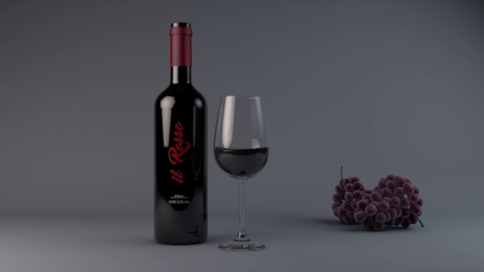 Gig Preview - Create a 3d wine animation 3d beverage animation 3d bottle design 3d wine ads