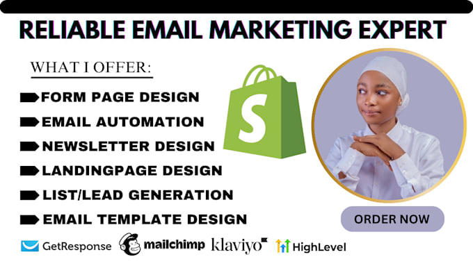 Gig Preview - Do mailchimp email marketing campaign, email template design landing page design