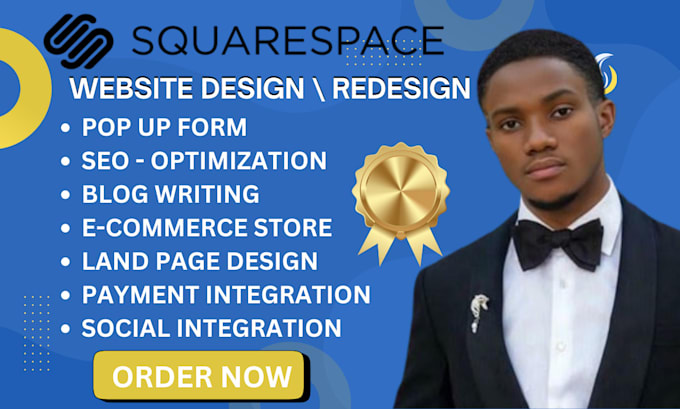 Gig Preview - Build squarespace website design squarespace website development squarespace