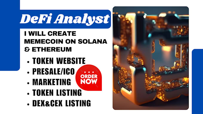 Gig Preview - Create solana memecoin token website presale ico coin token listing on cex dex