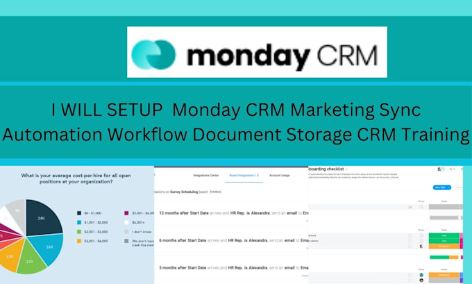 Gig Preview - Setup mondaycrm marketing sync automation workflow document storage CRM training