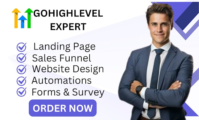 Gig Preview - Gohighlevel landing page funnel builder ghl gohighlevel automations sales funnel