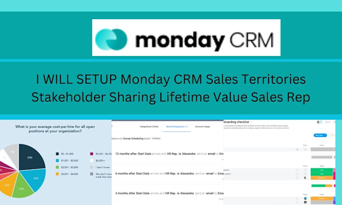 Gig Preview - Setup monday CRM sales territories stakeholder sharing lifetime value sales rep