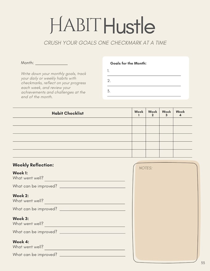 Gig Preview - Design a personalized journal or planner for you