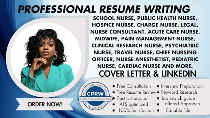 Gig Preview - Write professional medical nursing healthcare assistant biotech radiology resume