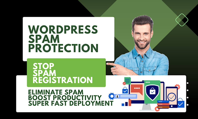 Gig Preview - Stop wordpress spam registration, spam email, and add protection to your forms