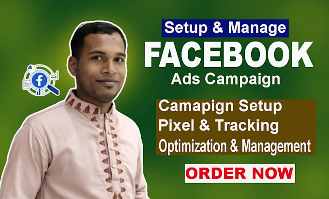 Gig Preview - Setup and manage facebook ads meta fb ad campaign advertising marketing campaign