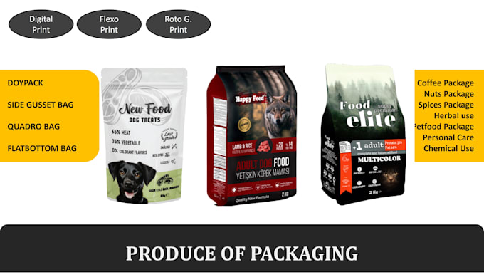 Gig Preview - Produce your product packaging flexible packages doypack and more