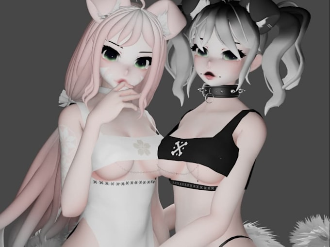 Bestseller - create custom vrchat avatar 3d model furry avatar rigging 3d vtuber model unity