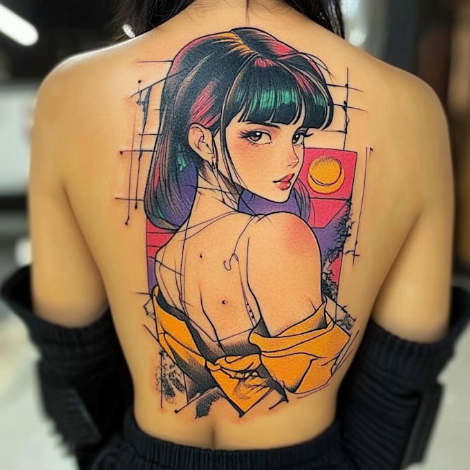 Gig Preview - Create a unique anime tattoo design for you