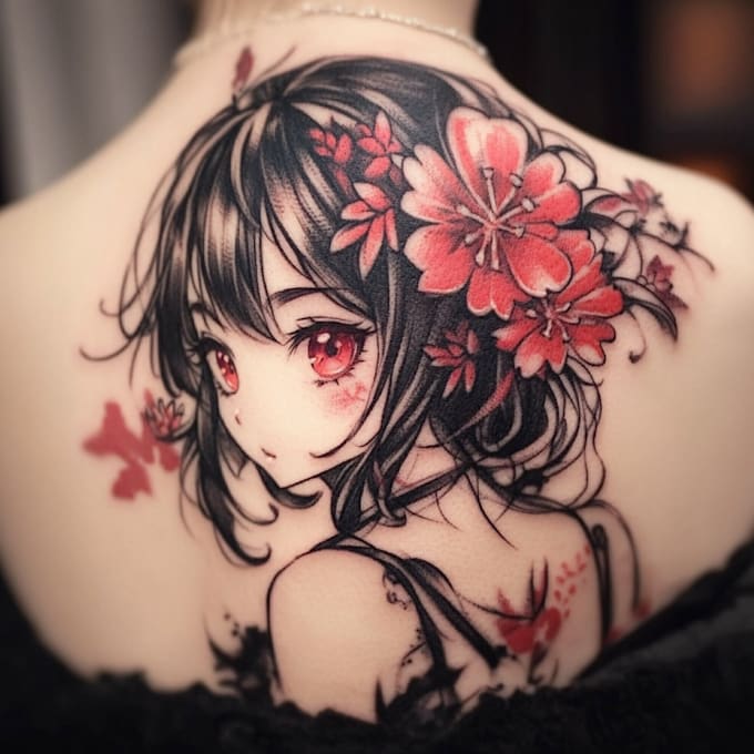 Gig Preview - Make a anime custom tattoo design based on your idea