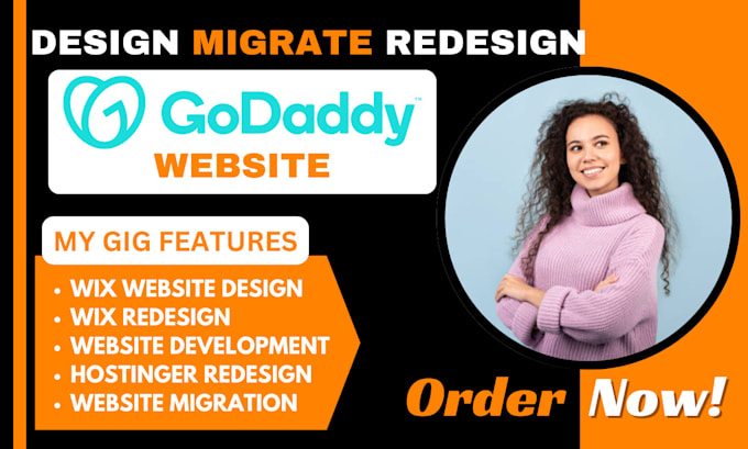 Gig Preview - Design godaddy website redesign godaddy online store, payment integration