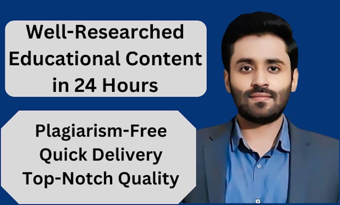 Gig Preview - Deliver well researched educational content in 24 hours