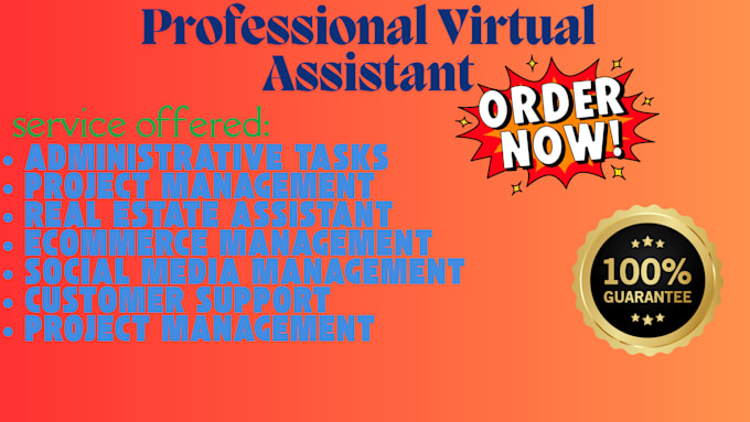 Gig Preview - Be your full time executive virtual assistant personal assistant admin assistant