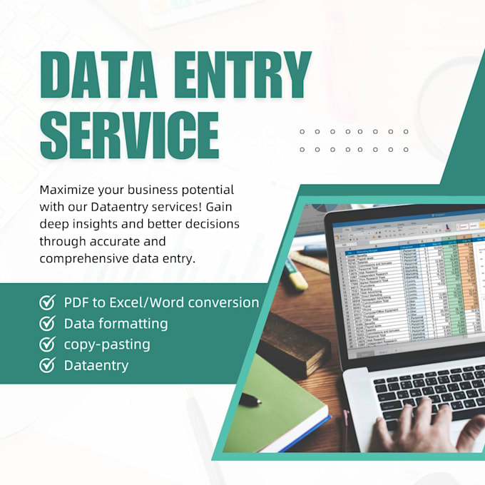 Gig Preview - Provide accurate and reliable data entry, typing  work with in 2 days