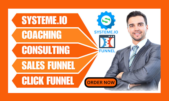 Gig Preview - Build systeme io coaching sales funnel landing page, systeme io consulting page