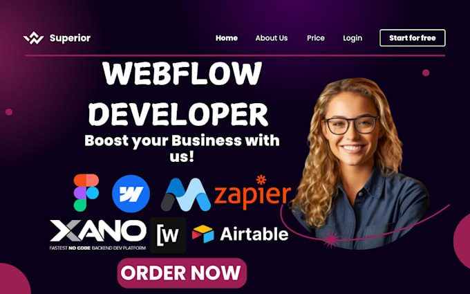 Gig Preview - Integrate webflow website with apis zapier airtable xano wized, webflow web app