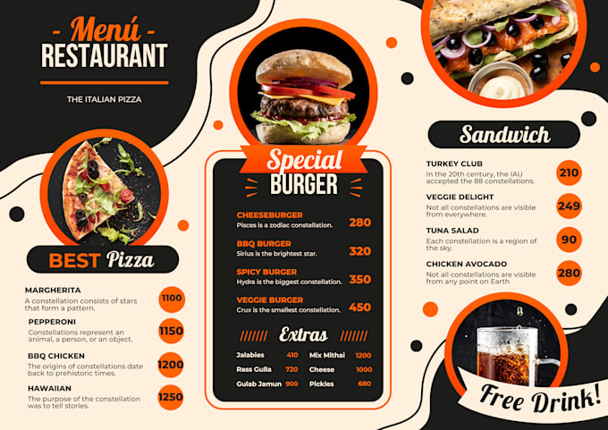 Gig Preview - Design modern menu restaurant menu digital menu