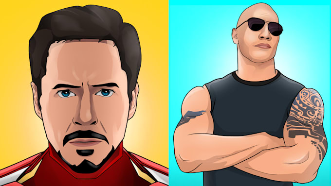 Gig Preview - Create a custom vector portrait with detailed and realistic style