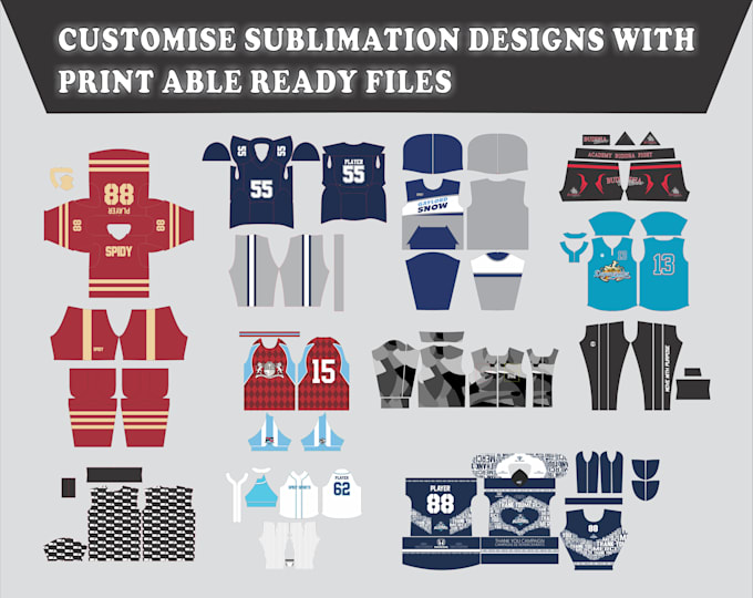 Gig Preview - Make sublimation printable ready file for sportswear