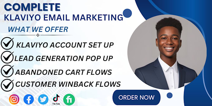 Gig Preview - Set up ecommerce email marketing flows in klaviyo