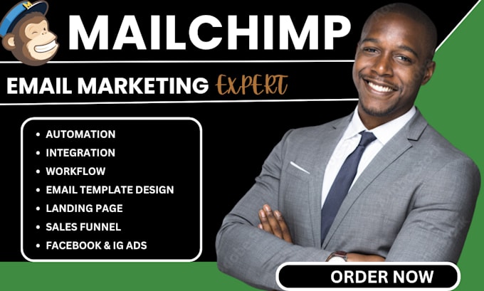 Gig Preview - Mailchimp landing page, mailchimp email marketing, mailchimp automation campaign