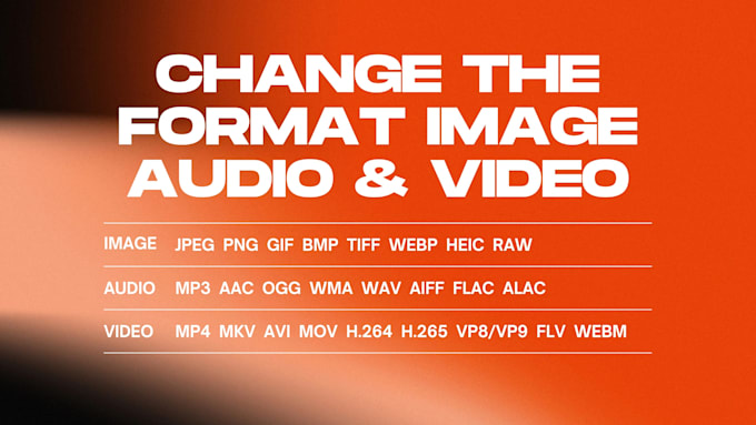 Gig Preview - Professional video audio an image format conversion fast with high quality