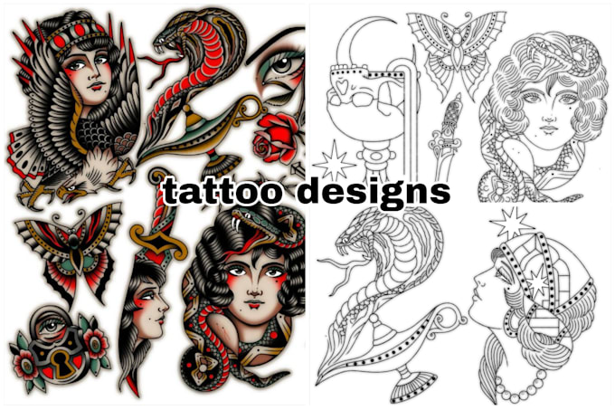 Bestseller - create custom american traditional tattoo design old school tattoo style design