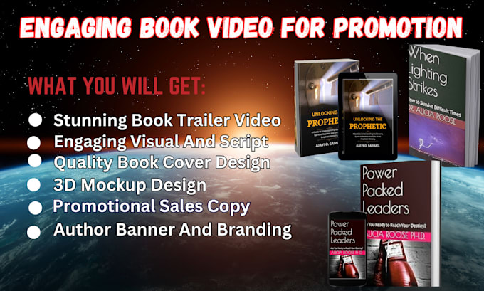 Gig Preview - Create cinematic book trailer custom book design and realistic 3d mockup