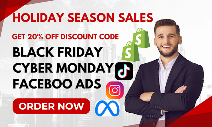 Gig Preview - Setup black friday facebook ads shopify black friday sales ads campaign