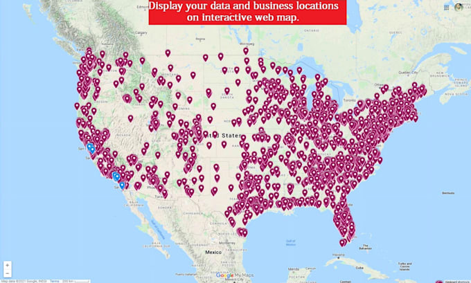 Gig Preview - Plot your business locations and data on clickable interactive web google maps