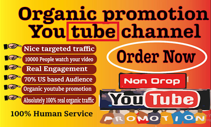 Gig Preview - Do organic youtube promotion to boost massive views