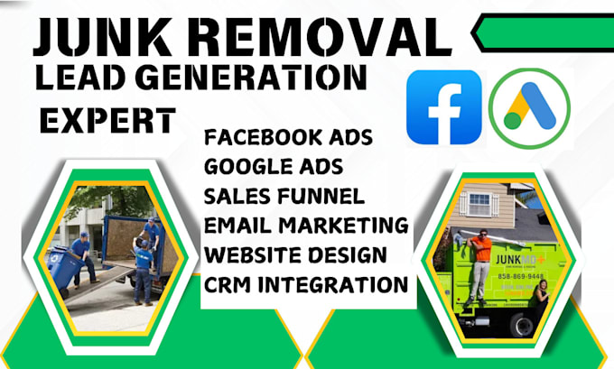 Bestseller - generate junk removal leads cleaning leads landing page dumpster leads