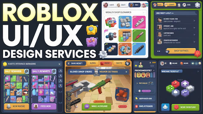 Bestseller - design professional roblox UI, UX, gui for your roblox game, mutiplayer game ui