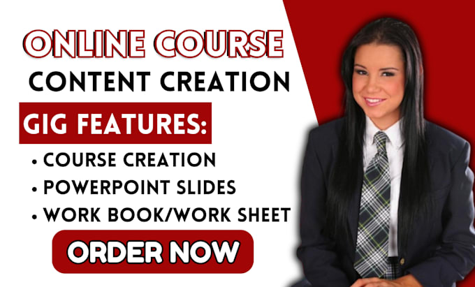 Gig Preview - Do course content creation, online course content, powerpoint, workbook design