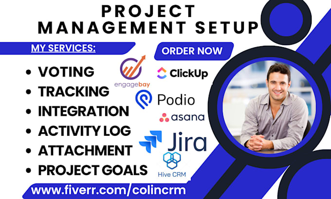 Gig Preview - Setup project management trello asana monday com podio jira click up faviro hive