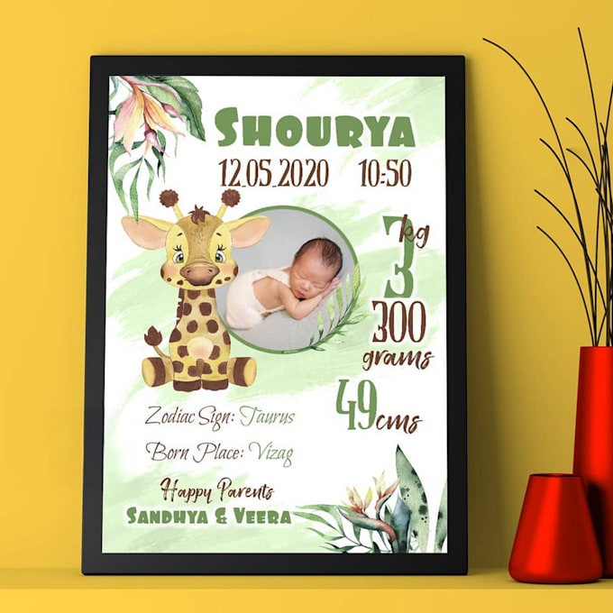 Bestseller - create unique customised baby birth boards for your baby