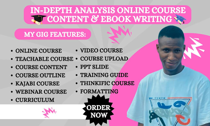 Gig Preview - Do research and create well engaging ebook online course, course uploading, ppt