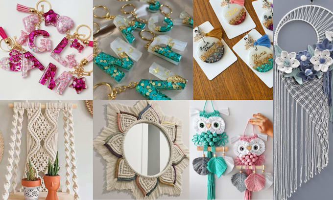 Gig Preview - Create bespoke resin art and macrame home decor with a boho touch