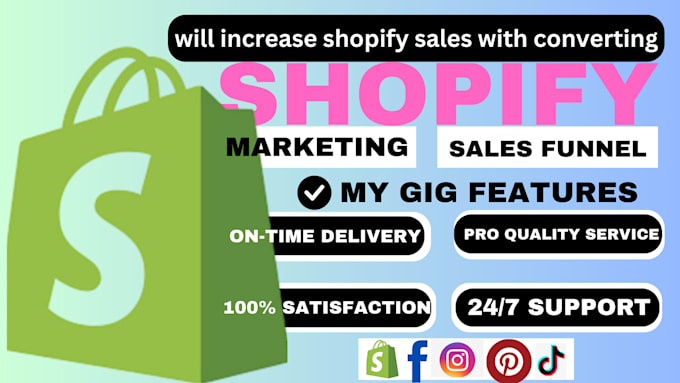 Gig Preview - Increase shopify sales, shopify marketing, ecommerce store manager