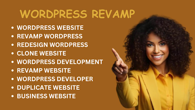 Gig Preview - Revamp, build wordpress website, clone, create, redesign or install wordpress