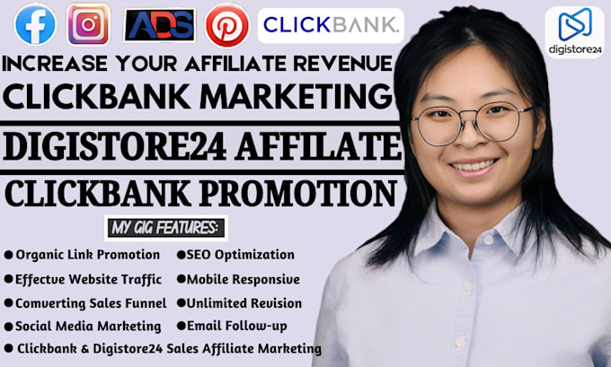 Gig Preview - Increase clickbank sales, affiliate marketing digistore24 sales funnel promotion