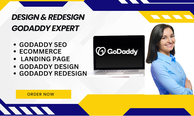 Gig Preview - Godaddy website design godaddy website redesign develop godaddy, landing page