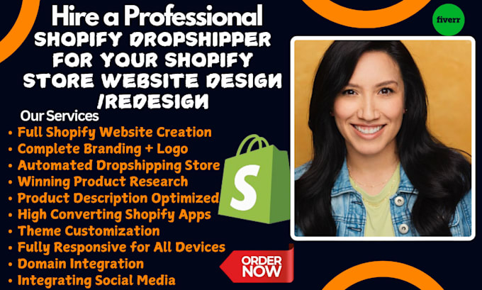 Gig Preview - Build your professional dropshipping shopify store or shopify website