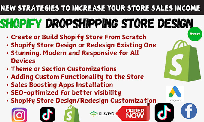 Bestseller - create shopify website design,shopify store redesign