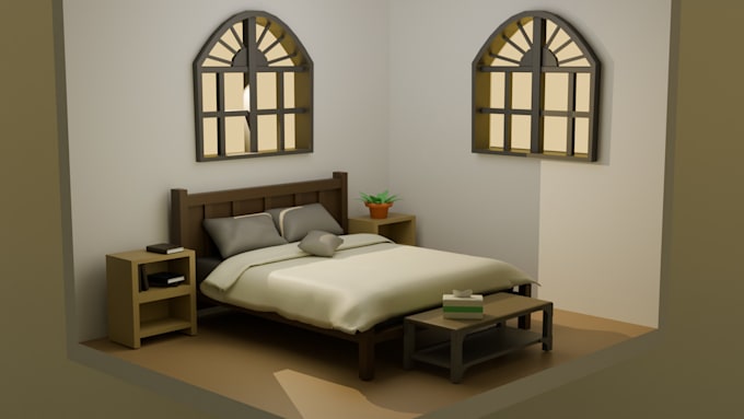 Gig Preview - Model a 3d room for you for mock ups or background design