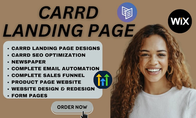 Gig Preview - Design and redesign carrd website wix gohighlevel landing page