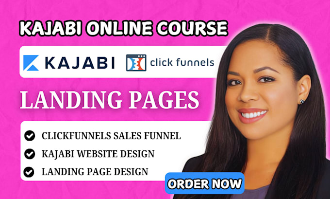 Gig Preview - Build kajabi website, kajabi online course, design landing page in clickfunnels