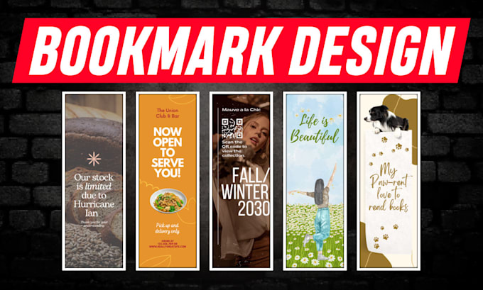 Gig Preview - Design stunning custom bookmark designs for brand