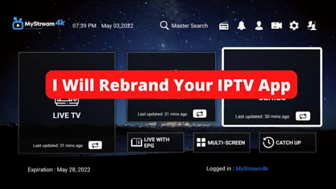 Gig Preview - Rebrand latest iptv apk, ibo, smarters, xciptv, tivimate, sparkle tv and panel